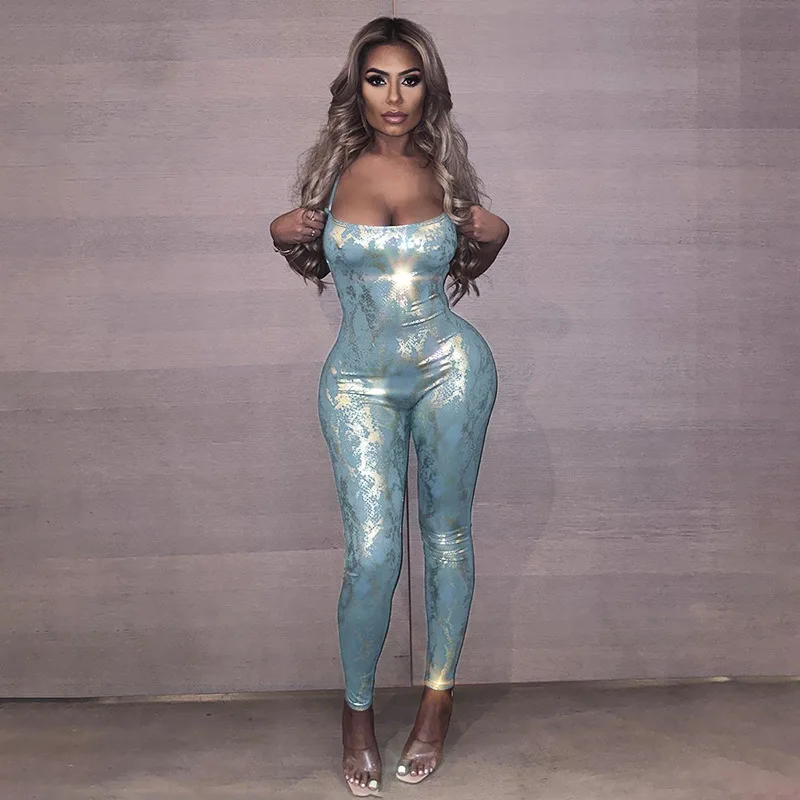 Women\'s 2024 Long jumpsuits full length high shot pants Gold print club luxury sexy fashion backless Tights Suspender Overalls