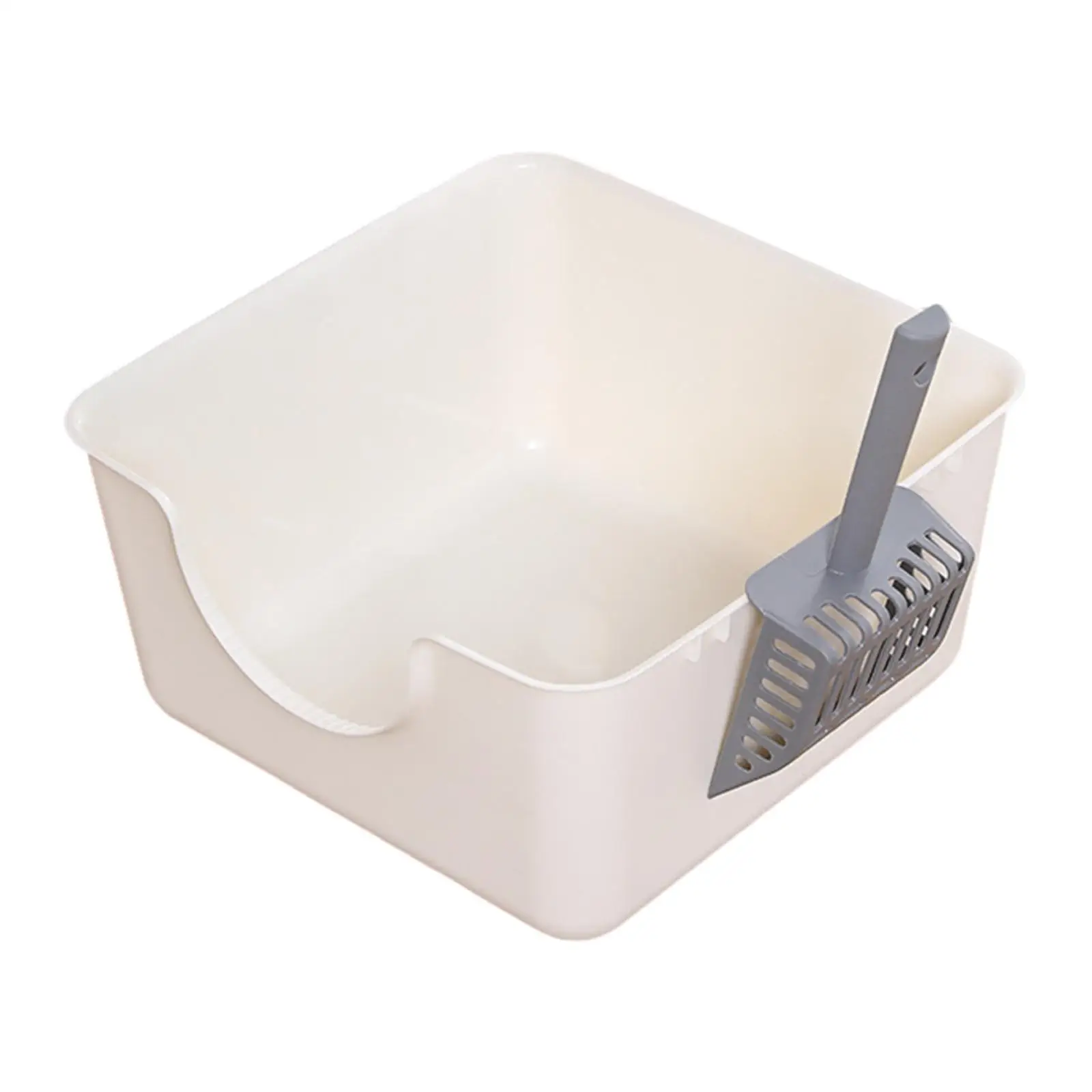 Cat Litter Box Smooth Bedpan Cat Litter Container Pet Supplies Cat Toilet Sand Box for All Kinds of Cat Litter Extra Large