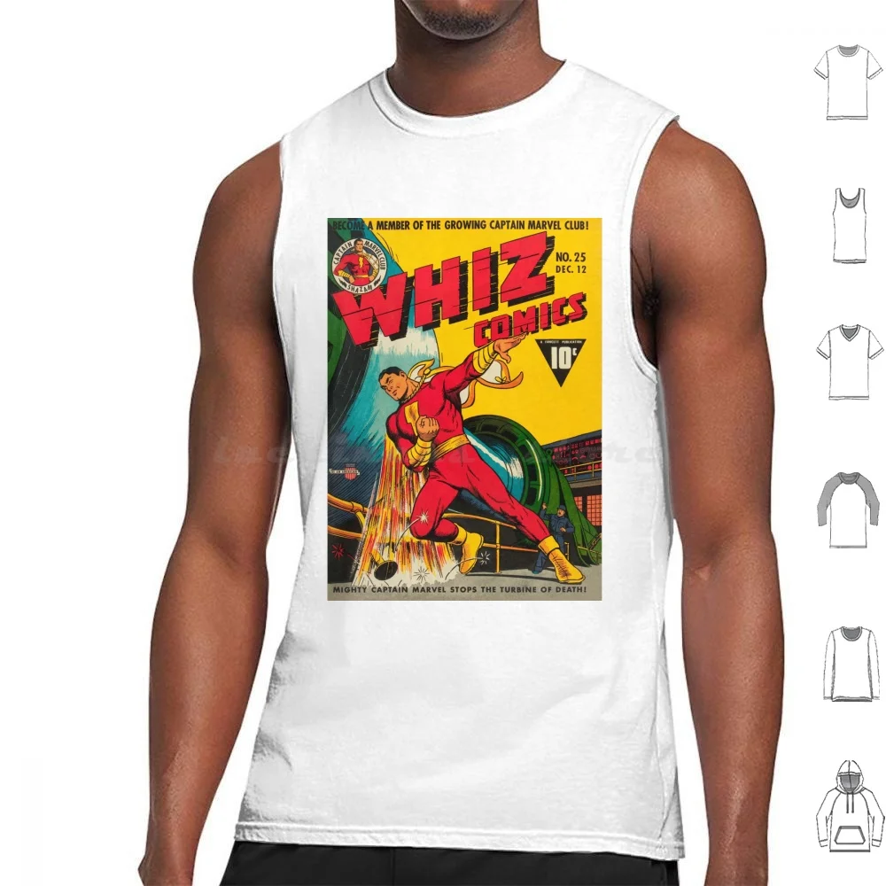 Whiz Comics #25 Tank Tops Print Cotton Shazam Captain Golden Age Comics Superhero Retro 1940s Vintage Classic Old Graphic