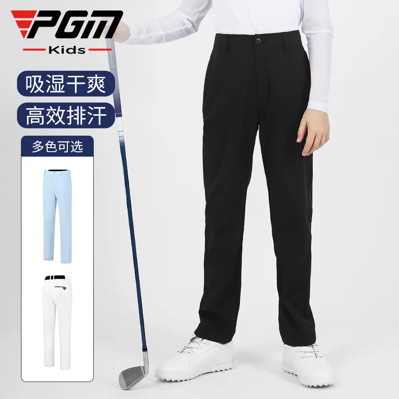 PGM Children's Golf Apparel, Boys' Summer Breathable Pants, Moisture Wicking Elastic Waistband, Youth Sports Ball Pants