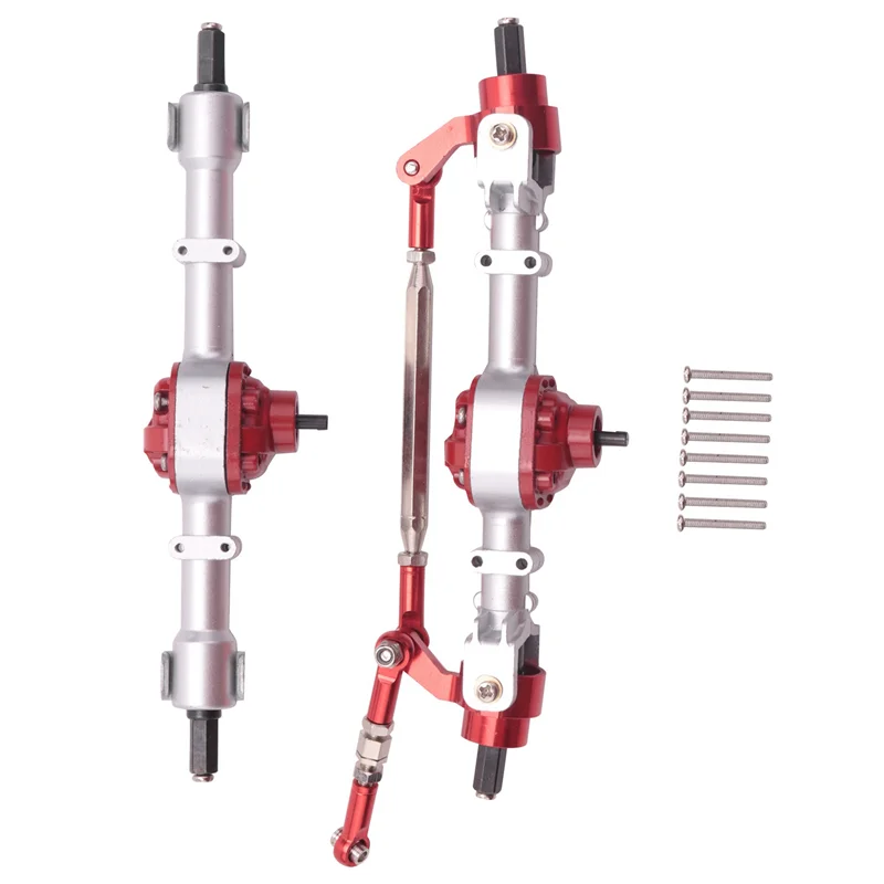 AS96-6X RC coche eje completo delantero y trasero para MN D90 D91 D96 D99S MN90 MN96 MN99 MN99S 1/12 RC piezas de actualización de coche, Plata