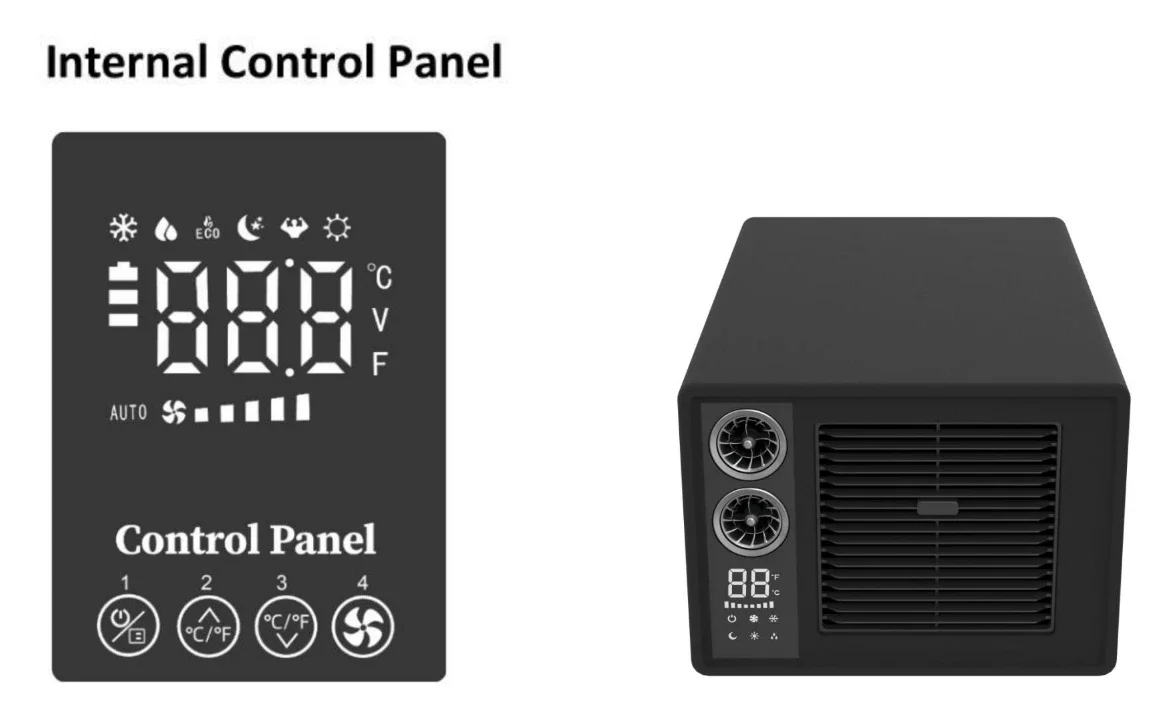 Small Portable 12V/24V Car Air Conditioner New Condition for RV Marine Motorhome Under Bench Bunk 48V Bunk Air Conditioners view 2