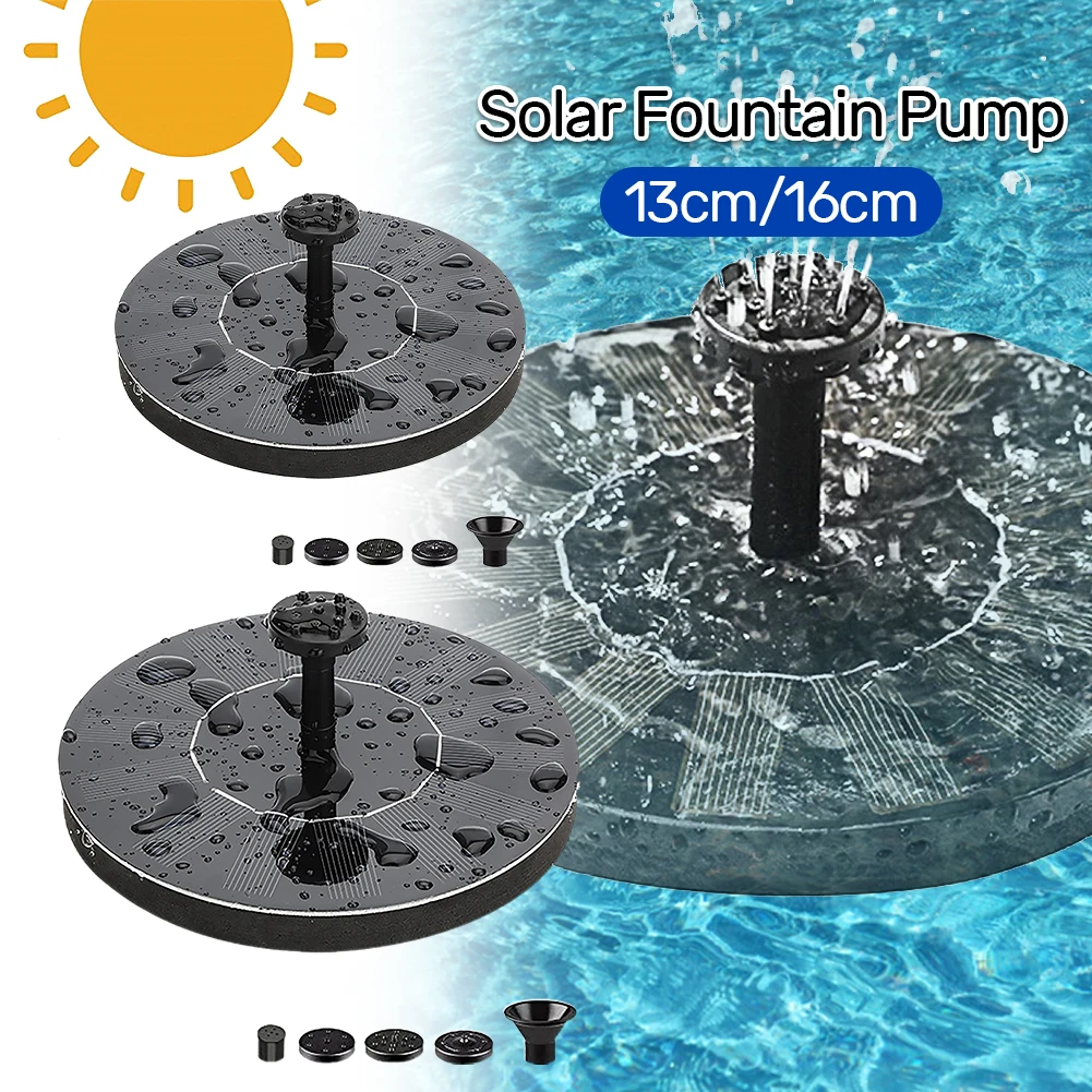 1W Solar Powered Fountain Pump Lift 35-50CM Solar Floating Water Fountain Pump for Bird Bath Garden Pond Pool Fish Tank Outdoor