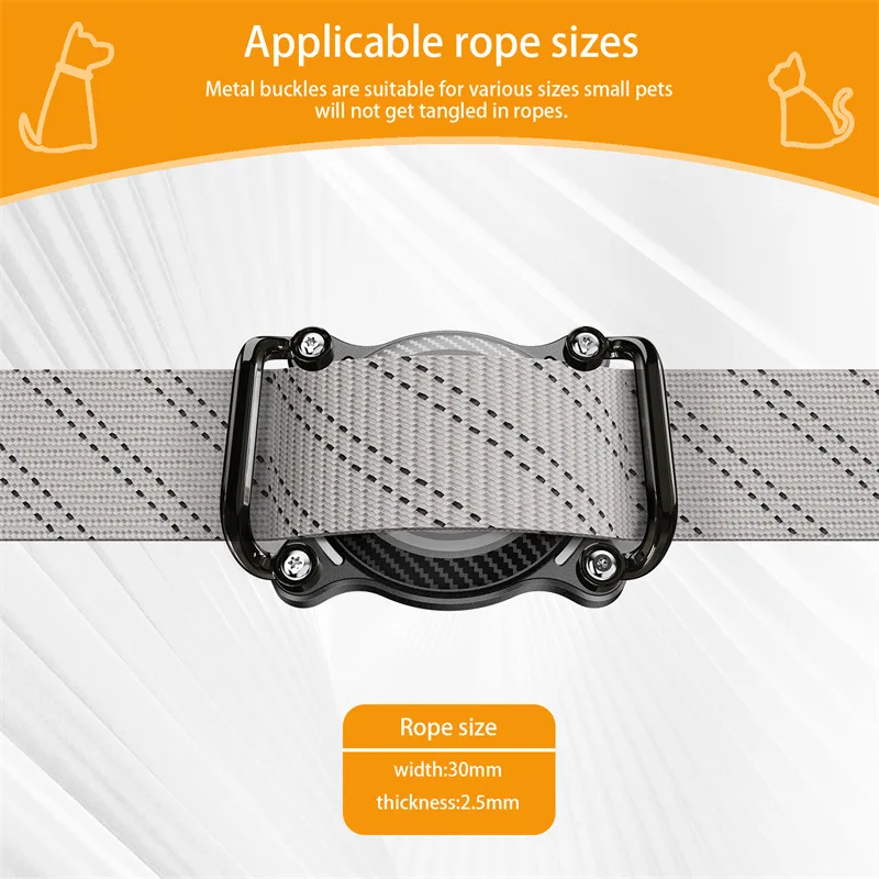 Eayburst AirTag-Halter für Hunde und Katzen, Airtag-Hülle mit Metallschnalle, Aluminiumblech, wasserdichte Abdeckung für Apple Air Tag-Halsband – Detail 4