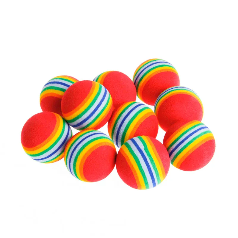 EVA Rainbow Cat Toys Ball Interactive Cat Dog Play Chewing Rattle Scratch EVA Ball Training Balls Pet Toys Supplies