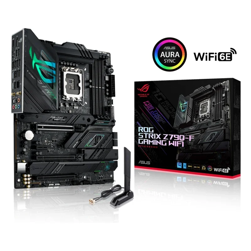 ASUS ROG STRIX Z790-F GAMING WiFi 6E LGA 1700 Intel 13Th & 12Th Gen ATX Gaming Motherboard 16 + 1 Staças de Alimentação DDR5 4xM.2 Slots PCIe