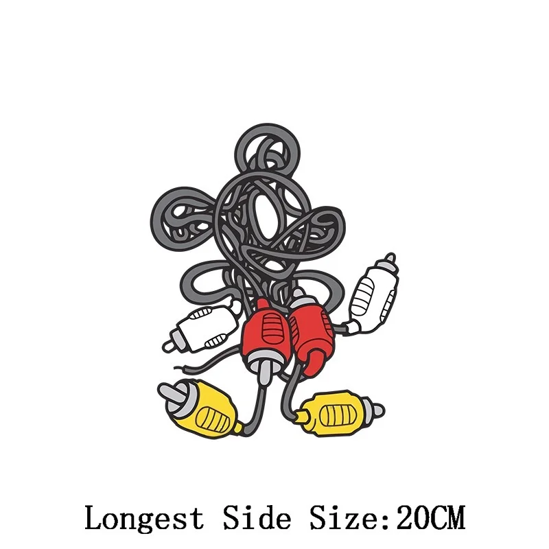 Spoof Mickey Mouse Iron-on Transfers for Clothing Patches for Disney Clothes Women Mem Kids Funy Cartoon Heat Transfer Stickers