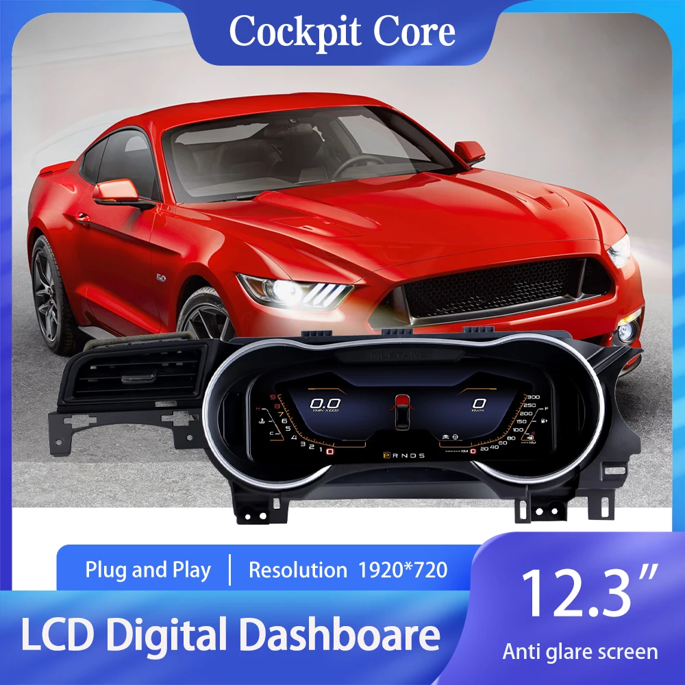 

Цифровая приборная панель для Ford Mustang (2015-2021) с одометром, тахометром и поддержкой IOS Carplay