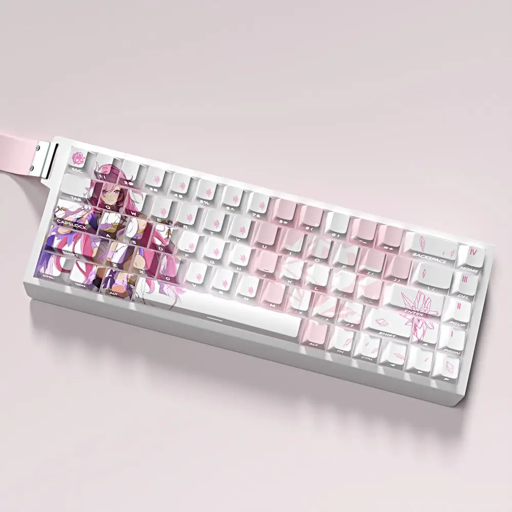 63 Kes Elysia 半透明キーキャップアニメゲームキャップサイドプリントキーキャップ PBT ダイサブチェリーメカニカルキーボード用 Wooting 60 65 68