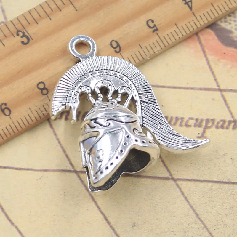 5 Stück Charms 3D Soldat Helm 39x34x15mm Antik Silber Farbe Anhänger Herstellung DIY handgemachten tibetischen Schmuck finden