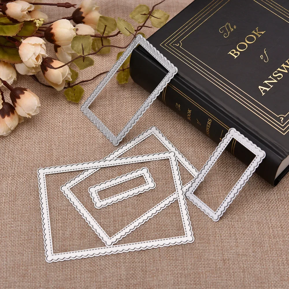 Rectangle Lace Frame Metal Cutting Dies DIY Scrapbooking Photo Album Decorative Embossing Stencil Paper Card Crafts