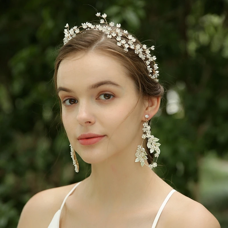 Diadema de flores pequeñas para niña, tocado elegante para boda, joyería para el cabello para novia, fiesta de cumpleaños, graduación, accesorios para el cabello