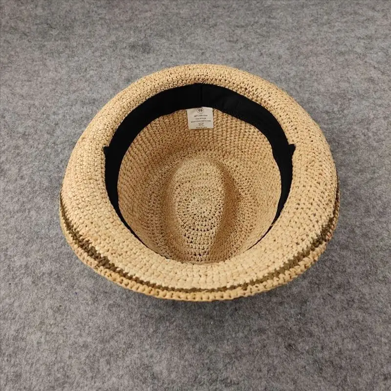 Handwoven Foldable Straw Sun Hat for Men and Women Premium Raffia Material for Sun Protection and Breathability 55-59cm