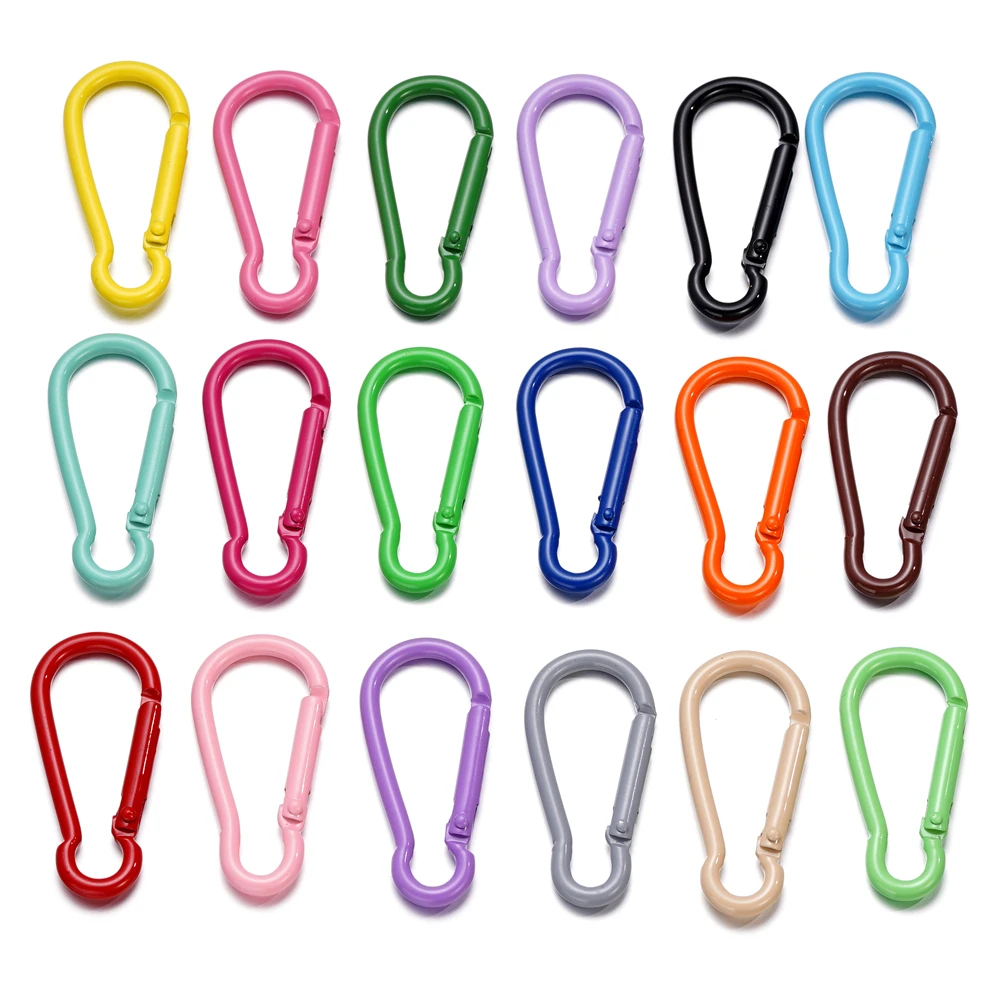 5pcs/lot 22.5*48.5mm Long Spring Keyring Openable Carabiner Clips Hooks For Handbag Bag Jewelry Accessories Making Supplies