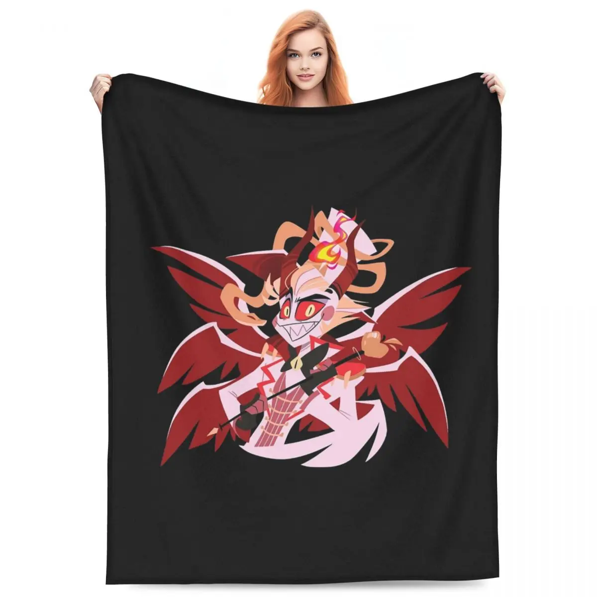 Hazbin Hotel Lucifer Blanket Flannel Sofa Throw Blanket Breathable for Couch Bedding Throws Bedspread Quilt