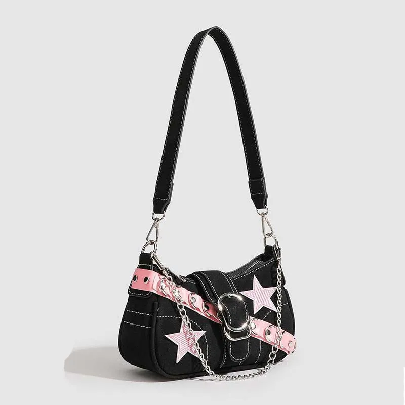 Modische Design-Umhängetasche für Damen, personalisierte Y2k-Unterarmtasche, süße und coole Handtasche, Damen-Geldbörse, schicke moderne Tasche