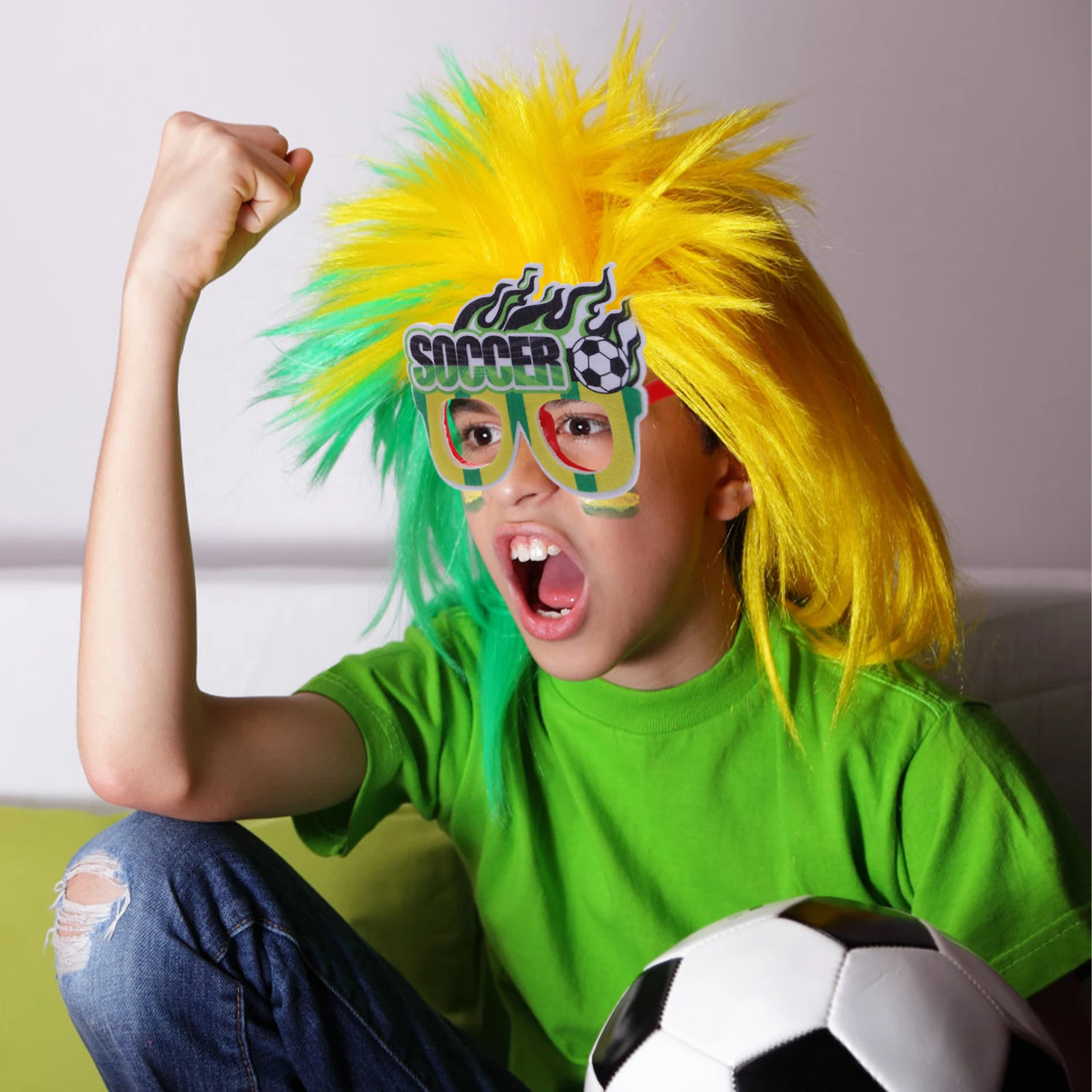 

4pcs Soccer Glasses Football Cup Eyewear Party Accessories for Kids Adults Cosplay Carnival Decorations Holiday Gift Vibrant
