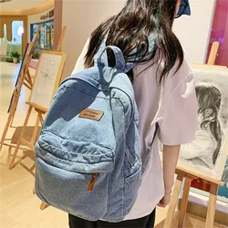 Denim Backpack For Girlswomen Classic Retro Bookbags School Bag Travel Jeans Backpack For College Women'S Handbag сумка женская