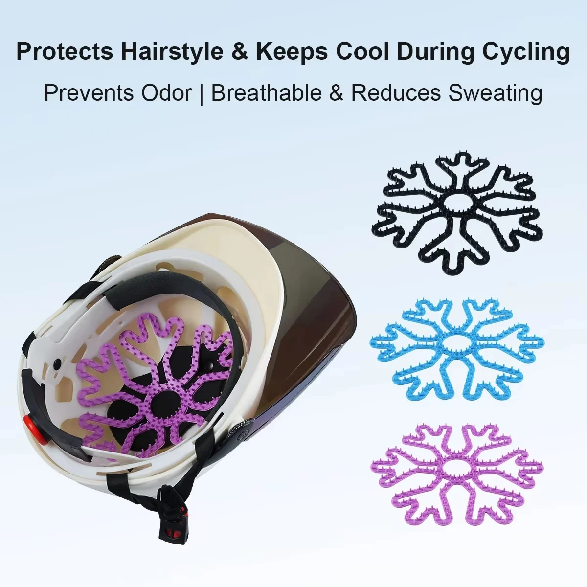 Universal Silicone Helmet Liner Pad, Anti-Deformation Shock Absorption Inner Padding for Motorcycle Bike Cycling Breathable