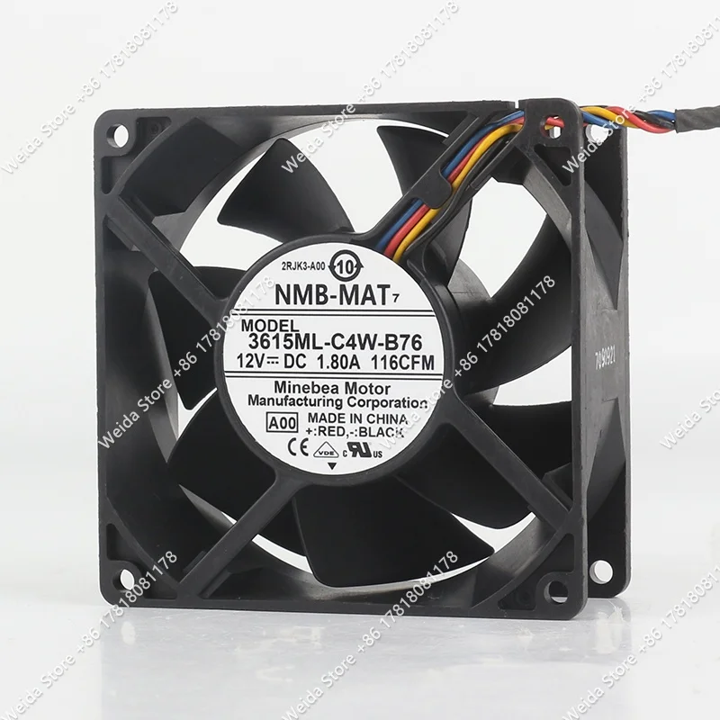 

Original NMB 9038 3615ML-C4W-B76 5V 24V 48V DC12V 1.80A 90X90X38MM axial flow cooling fan