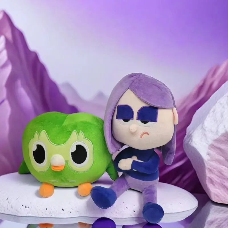 

25cm/27cm Duolingo Peripherals Kawaii Purple Girl Owl Cartoon Animation Cute Stuffed Girls Plush Toys Children Birthday Gifts