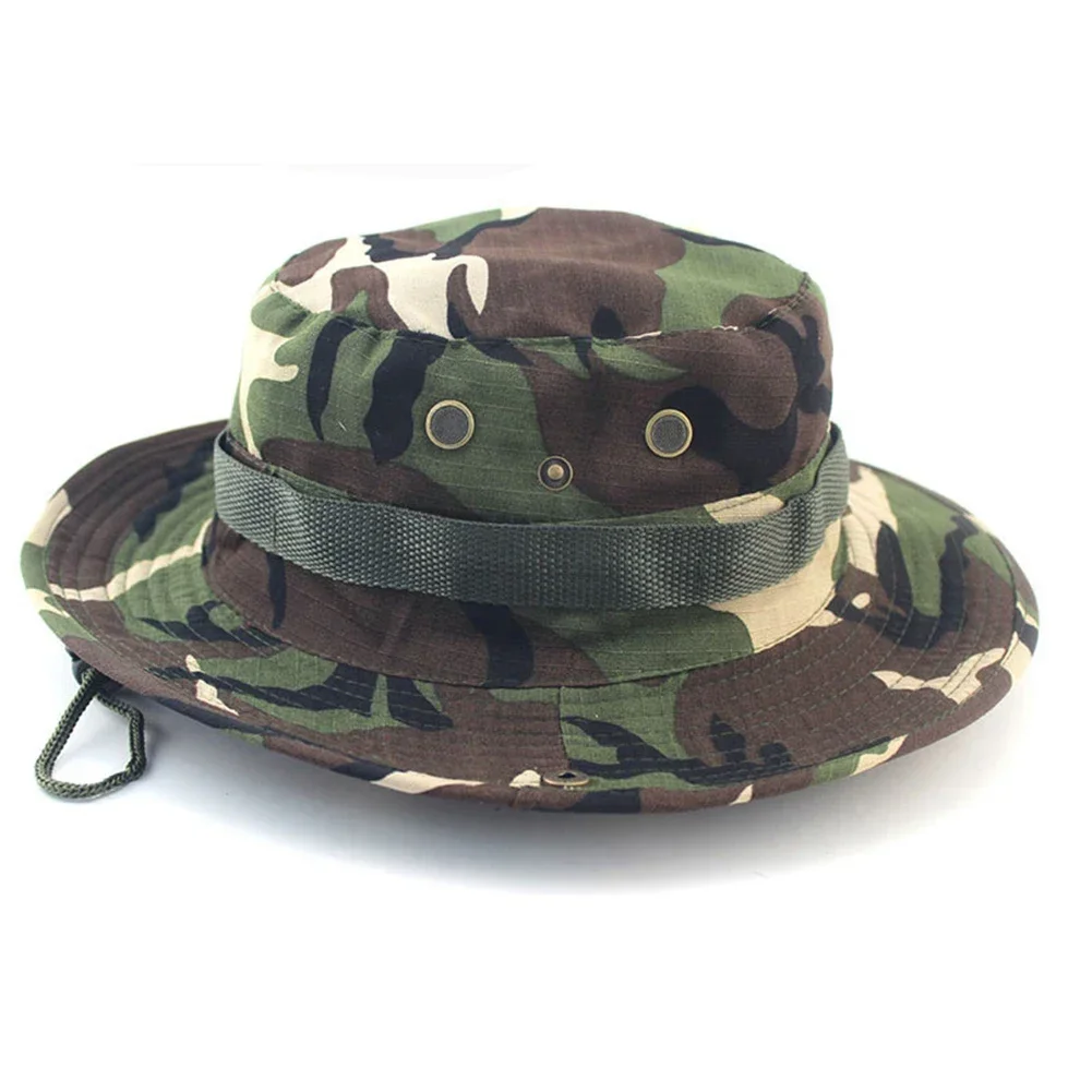 التمويه التكتيكية Boonie القبعات التخييم تسلق دلو قناص قبعة الرجال في الهواء الطلق الصيد التنزه قبعة الشمس واقية Boonie قبعات