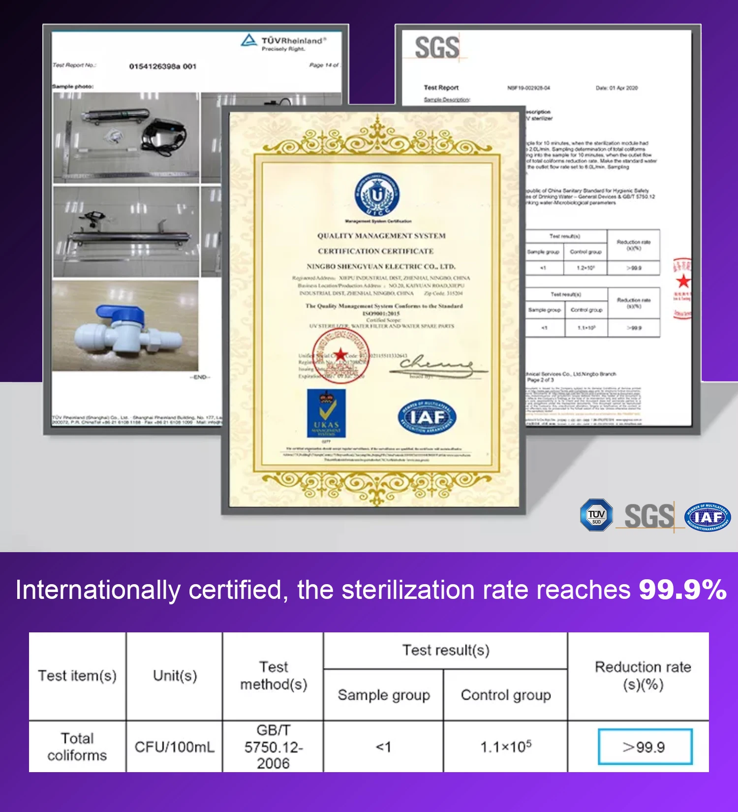 Trattamento dello sterilizzatore dell'acqua UV ultravioletta ALTHY per il sistema di purificazione del filtro della cucina/caffè-tubo della lampada 6GPM 25W-acciaio inossidabile