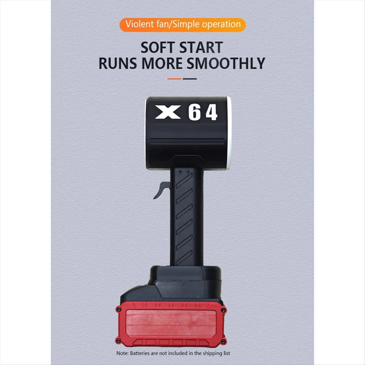 

HGHO X64 Violent Blower Thrust 1.6kg Handheld Turbo Jet Fan 64mm Brushless Motor Leaf Blower Suitable for Makita Battery