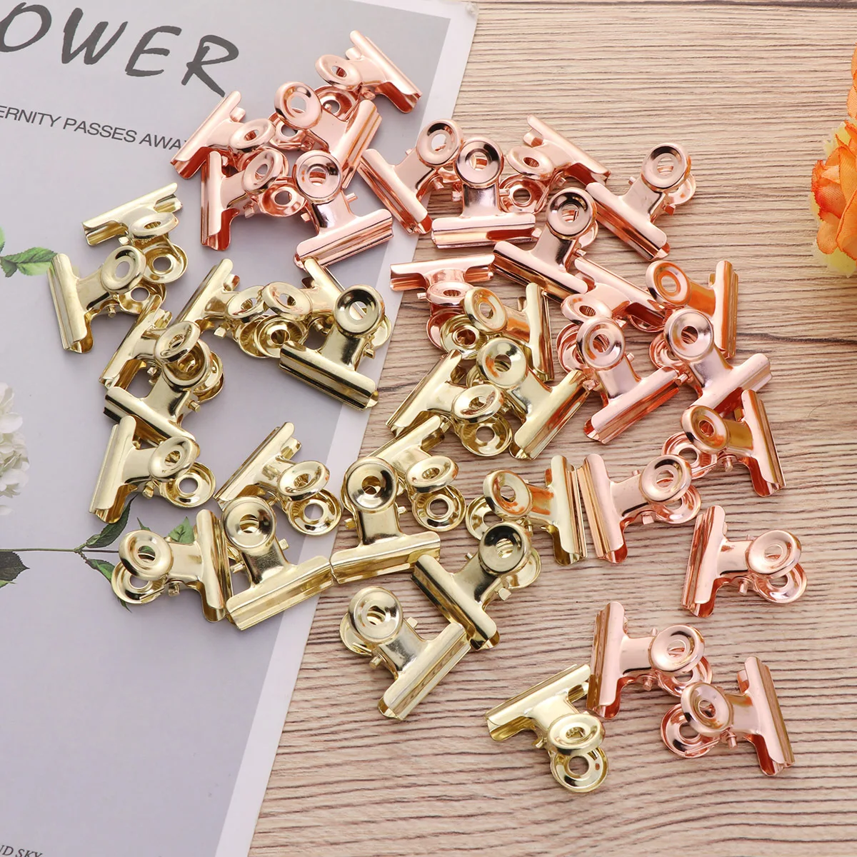

40Pcs Tempered Steel Binder Clips Heavy Duty Metal Clips for Office Supplies Document Fixing and Organizing