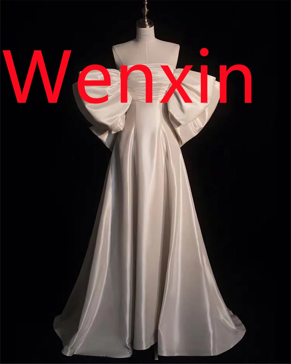 Robe de soirée en Satin ivoire romantique personnalisée, sans bretelles, épaules dénudées, manches courtes, dos à lacets, robes de soirée