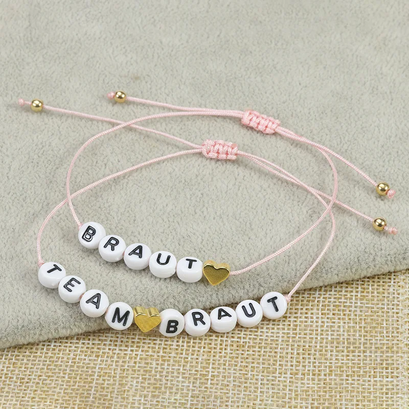 Bride Bridesmaid Letter Bracelet Party Simple Versatile Handicraft Wedding Party Hen Party Decoration