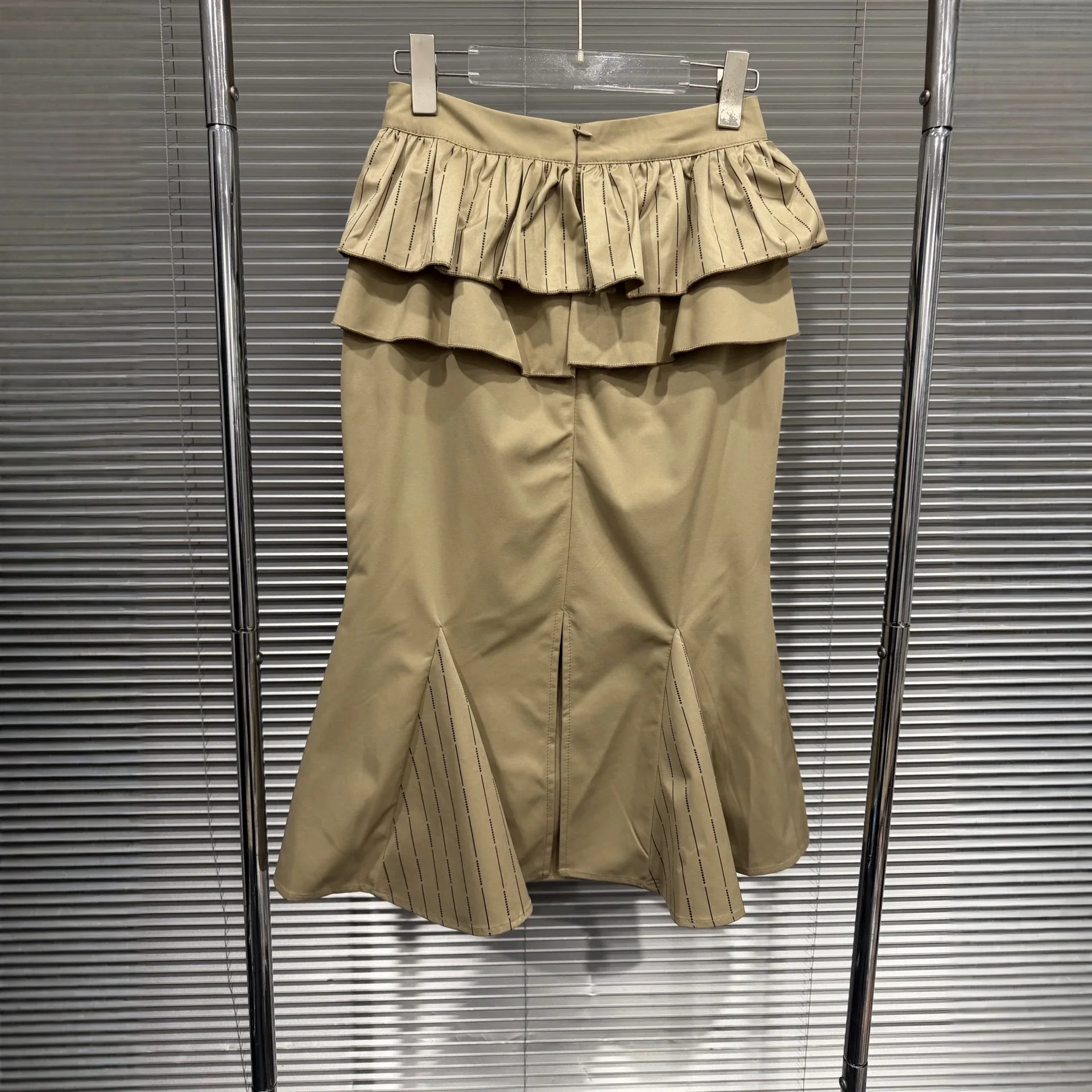 2026 Summer New Arrival Tiered Cake Skirt With Pockets Women Elegant Vintage High Waist Long Midi Skirt