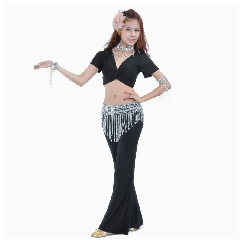 1Pcs/lot Belly Dance Accessories Tassels Sequins Beads hips scarf gold and sver belly dancing waistchain