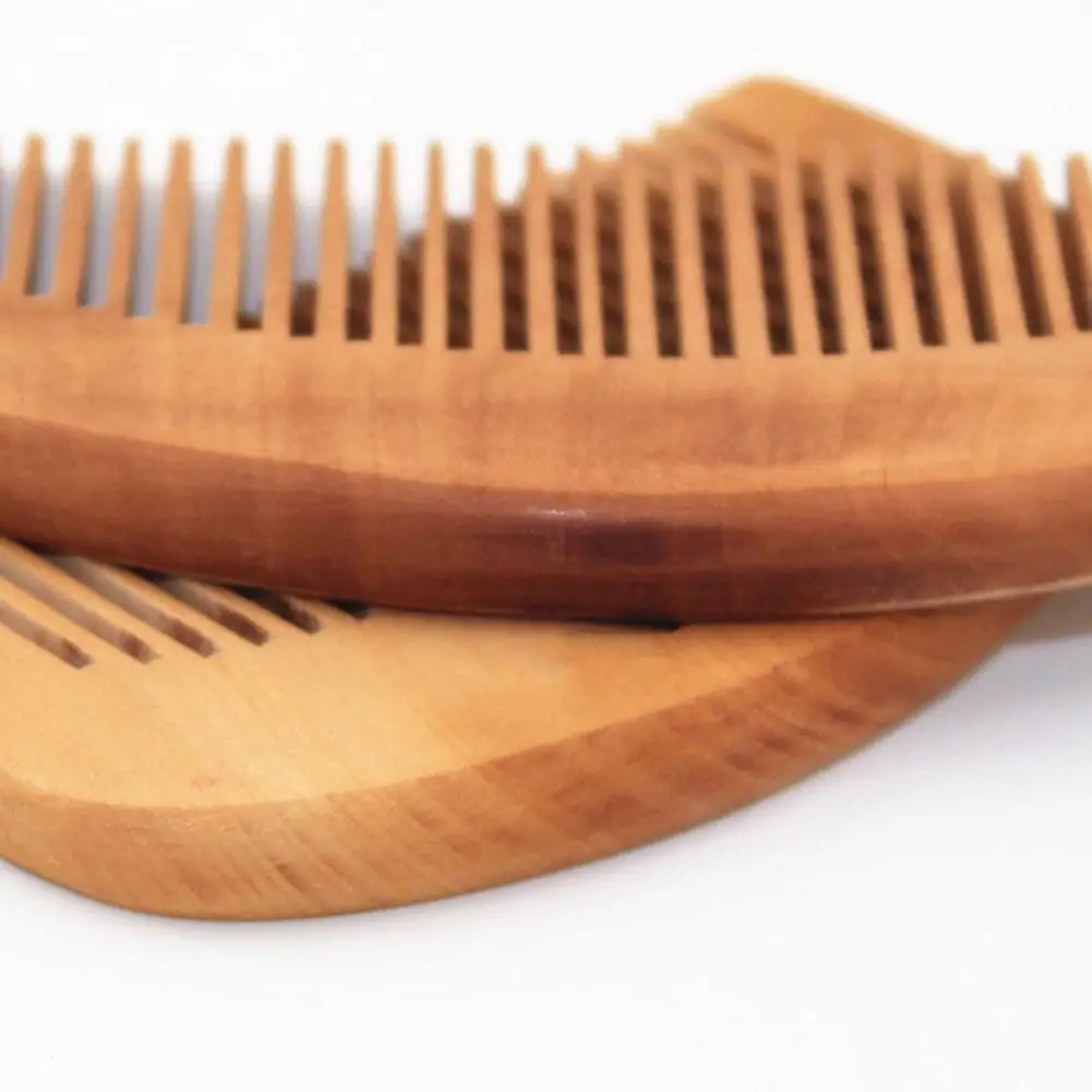 Peachwood Thickened Dense Tooth Comb Massage Anti-slip Anti-static Comb Round Tooth Wood Comb Hair Comb On Hand Comb Combs