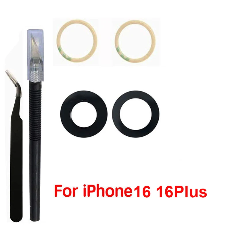 Saphir-Rückkamera-Objektivglas für iPhone 12 13 Mini 14 15 Plus 17 Pro Max – Ersatzteile für die Reparatur der Rückkamera mit 3M-Klebstoff & Werkzeugen