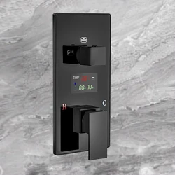 High Technology Digital Wall Mounted 2 or 3 Way Black or Chrome Shower Mixer Valve Control With Display BathMixer Shower