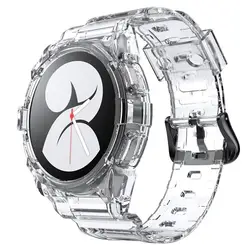 Transparent Band+Case for Samsung Galaxy Watch 5 4 40mm 44mm Accessory Clear Case+sport bracelet Galaxy Watch 4 strap wristband