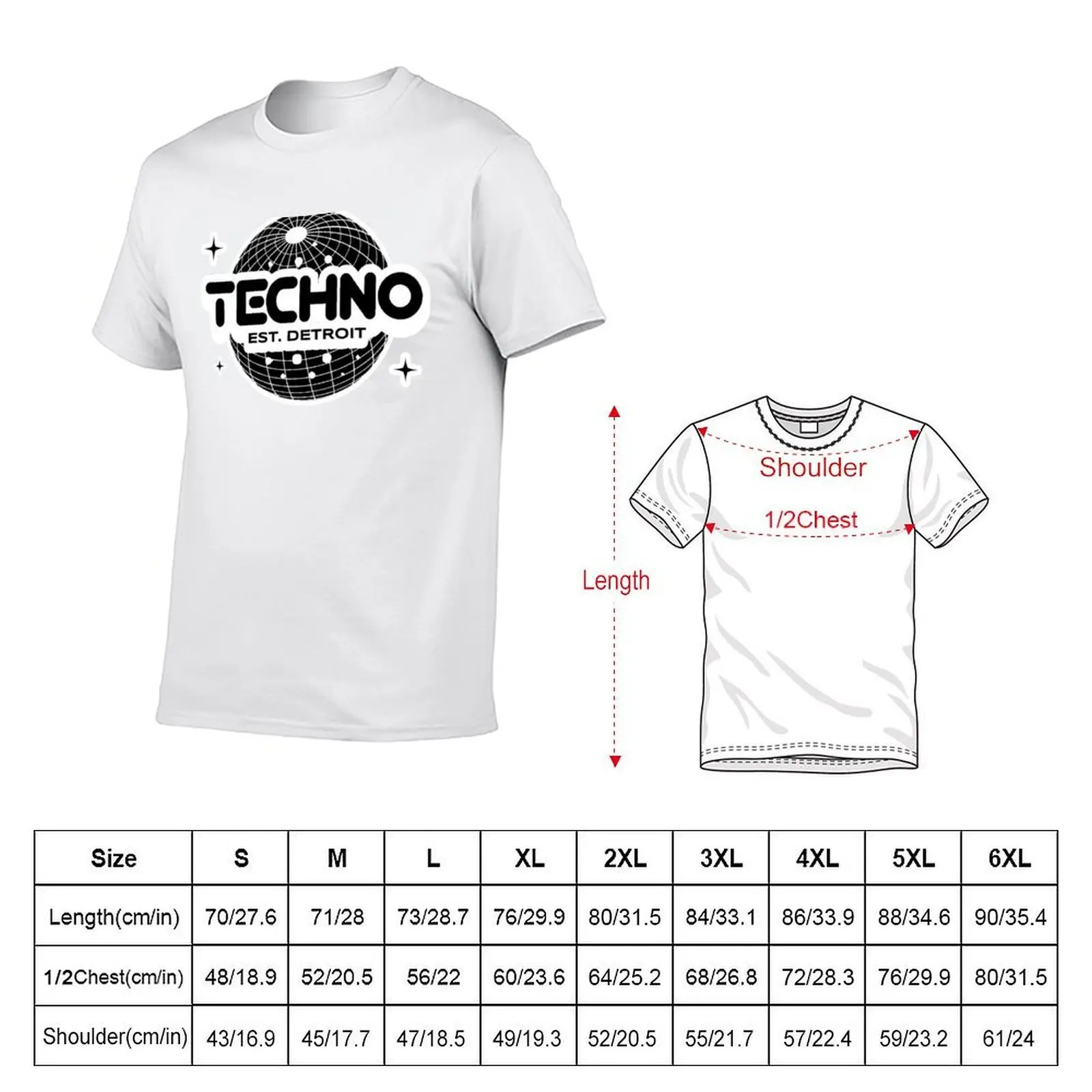 TECHNO - Wire Sphere Y2K Steez (White) T-Shirt t shirt for man t shirts for man graphic funny T-Shirt - view 5