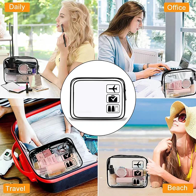 Transparent Zipper Makeup Bag Organizer Box Men Women Travel Clear Cosmetic Bag Waterproof Toiletry Wash Make Up Bags Case