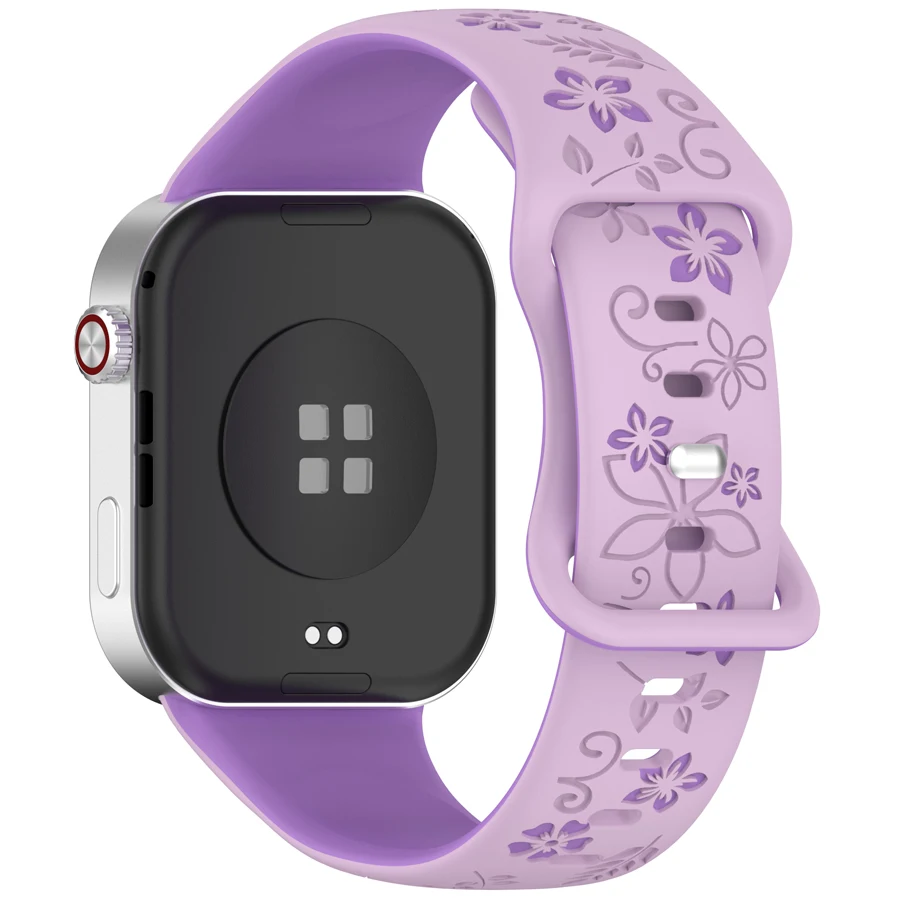 3D-gegraveerde bloemen siliconen bandje voor Xiaomi Mi Band 10 Pro / 9 Pro / 8 Pro bandje zachte band voor Redmi Watch 6/5/4 band armband