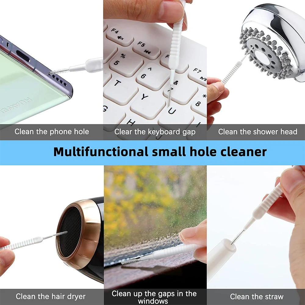 10/60Pcs Mini Shower Head Cleaning Brush Head Anti-clogging Mobile Phone Hole Pore Gap Keyboard Nylon Cleaning Brush