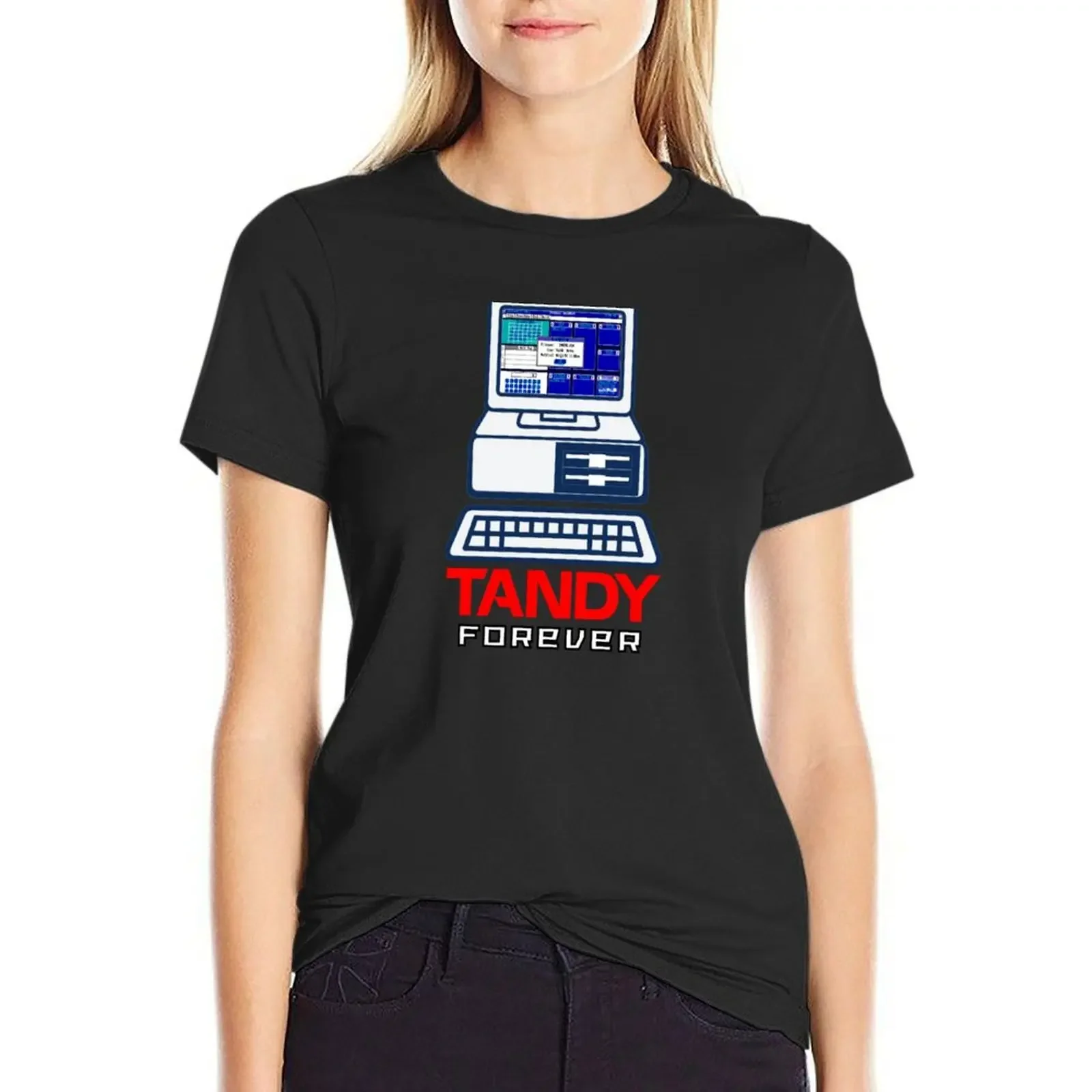 

Tandy Forever Vintage Computer T-Shirt sweat kawaii clothes summer top sublime Women's cotton t-shirt
