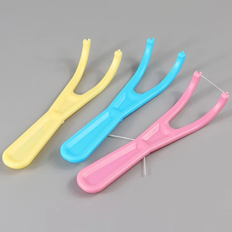1/2Pcs Reusable Pick Holder Y Shape Plastic Dental Floss Rack Teeth Clean Care Tool Without Dental Floss Oral Hygiene Toothpick