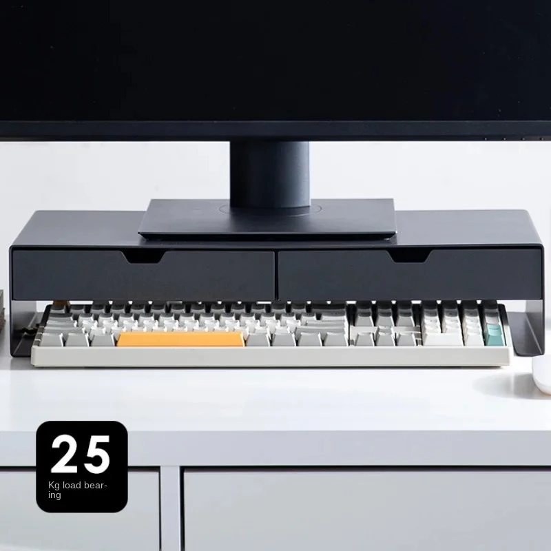 Computer Riser with Drawer Storage Keyboard Monitor Base Pad Height Bracket Office Desktop Storage Rack