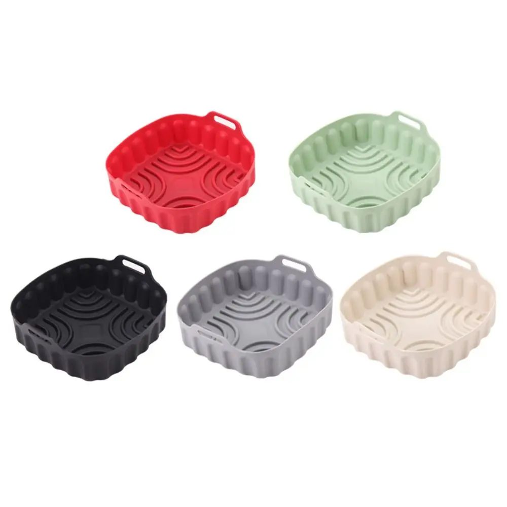 Square Silicone Air Fryer Liners Multi-color Non-stick Air Fryer Pot Baking Tray 7/8 Inch Air Fryer Inserts