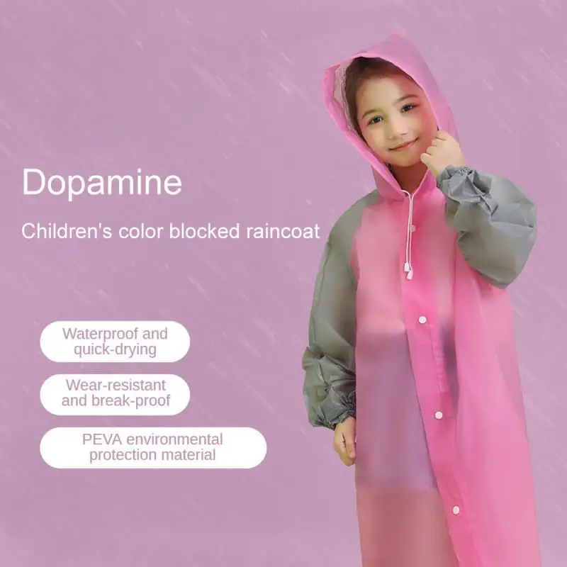 Children Rain Poncho Non-Disposable Travel Rain Gear Coat Outdoor Hiking Accessories Child Raincoat Kids Rainwear Waterproof