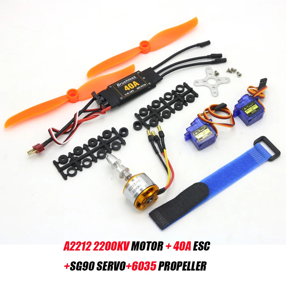 A2212 2212 2200KV 1400KV 1000KV Borstelloze Motor 30A 40A/40A BLheli ESC SG90 9G Micro Servo voor RC Vaste Vleugel Vliegtuig Helikopter