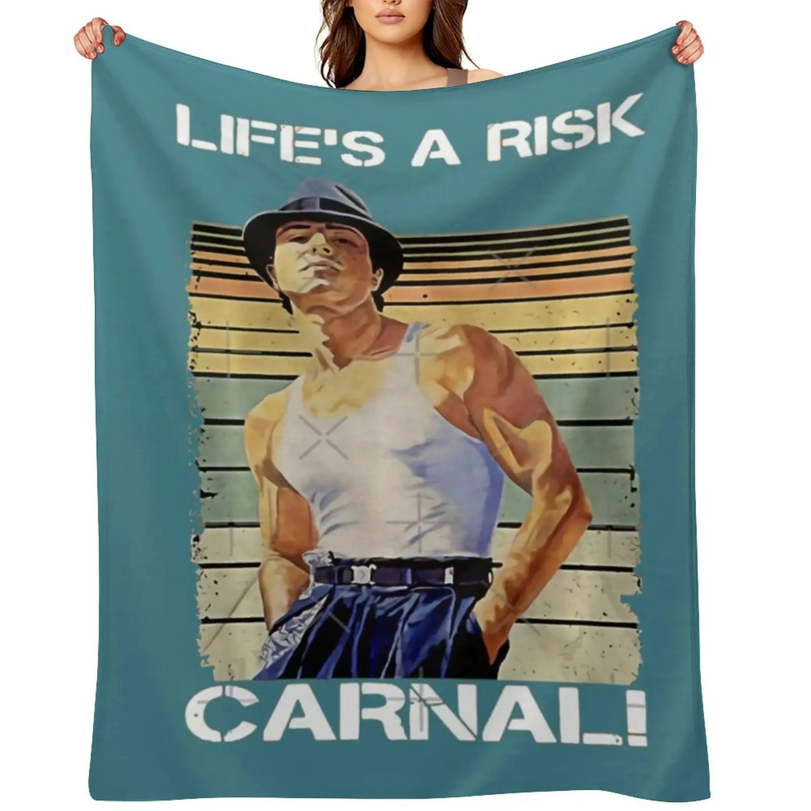 

Life's A Risk C.Ar.Na.L Vintage Blood In Blood Out Inspired Throw Blanket Summer Soft Plush Plaid Cute Blankets