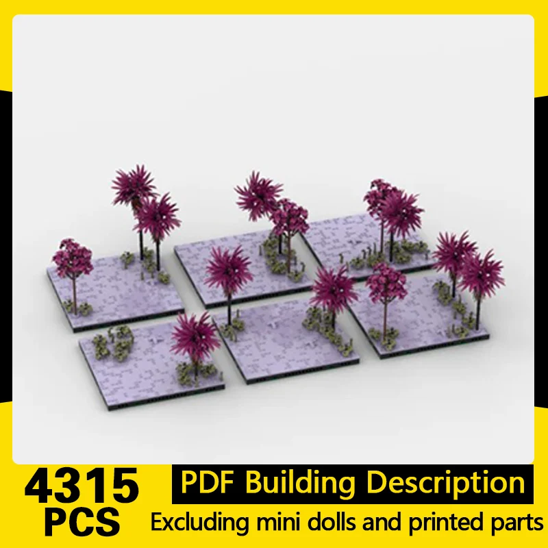 Creators Plant Series Model MOC Building Bricks Purple Jungle Terrain Modular Technology Gift Holiday Assemble Children Toy Suit