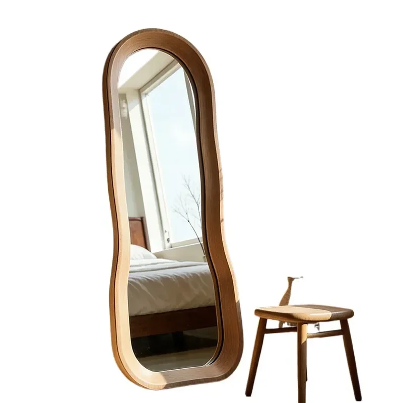 for French Medieval Floor Mirror Irregular Full Length Retro Simple Home Bedroom Cloakroom Full Body Fitting Mirror